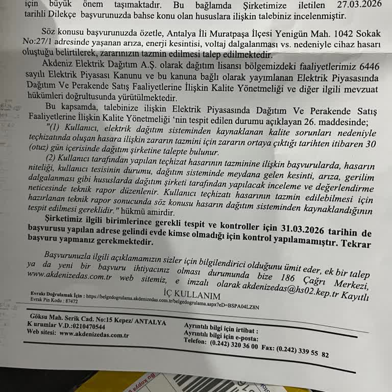Voltaj Dalgalanması Sonrası Cihazlarım Yanarak Mağdur Oldum Ve İade Talebim