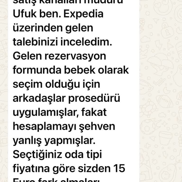 Rezervasyonda Çocuk Seçimi Bebek Olarak Görüldüğü İçin Ek Ücret Talebi Ve İade İstemi