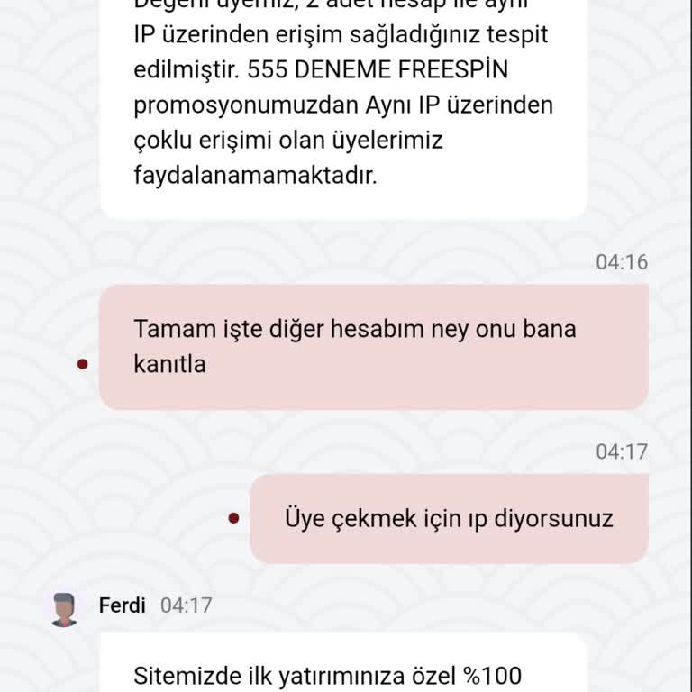 İddia Edilen İkinci Hesap Nedeniyle Deneme Bonusu Verilmedi