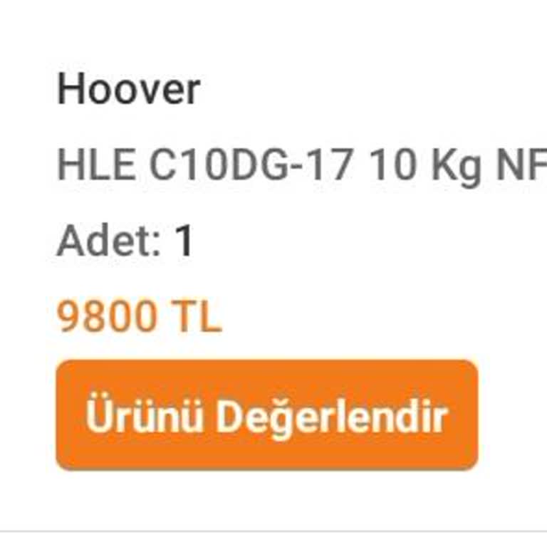 Hoover Kurutma Makinesi Sürekli Arızalanıyor Ve Servis Belgesi Verilmiyor