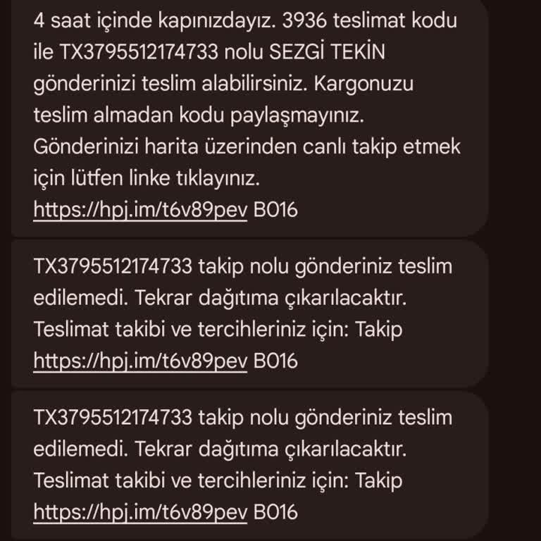 Hepsijet Kargom Belirtilen Adrese Teslim Edilmedi Ve Geri Getirildi