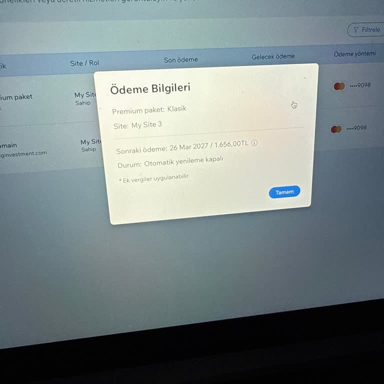 Wix Otomatik Yenileme İzinim Olmadan Çekilen 2394 TL İçin Tam İade Talebi