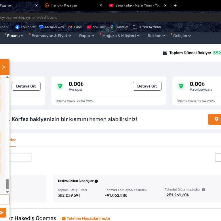 Trendyol’da Mağazamın Hakediş Ödemelerinde Ani Düşüş Ve Eksik Tutarlar