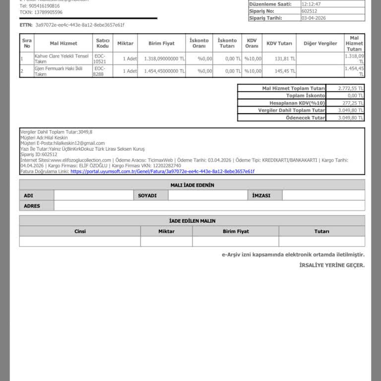 Siparişimin Kargoya Verilmemesi Ve İade Talebi