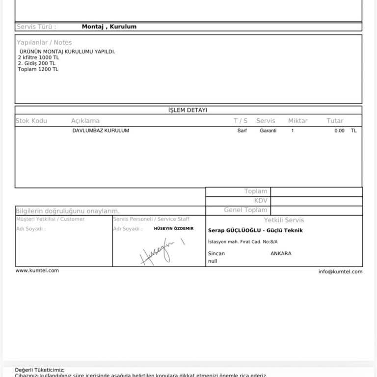 Kumtel Yetkilisinin Zorunlu Filtre Satışı Ve Garanti Koşullarının İhlali