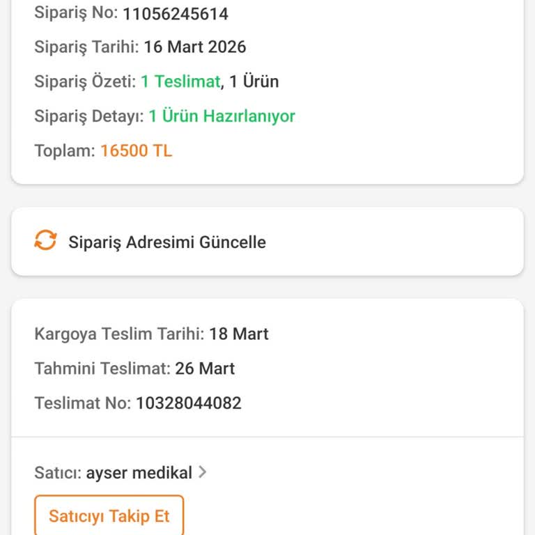 Trendyol’da Hasta Yatağı Teslim Edilmedi Ve Satıcı Yanıt Vermiyor
