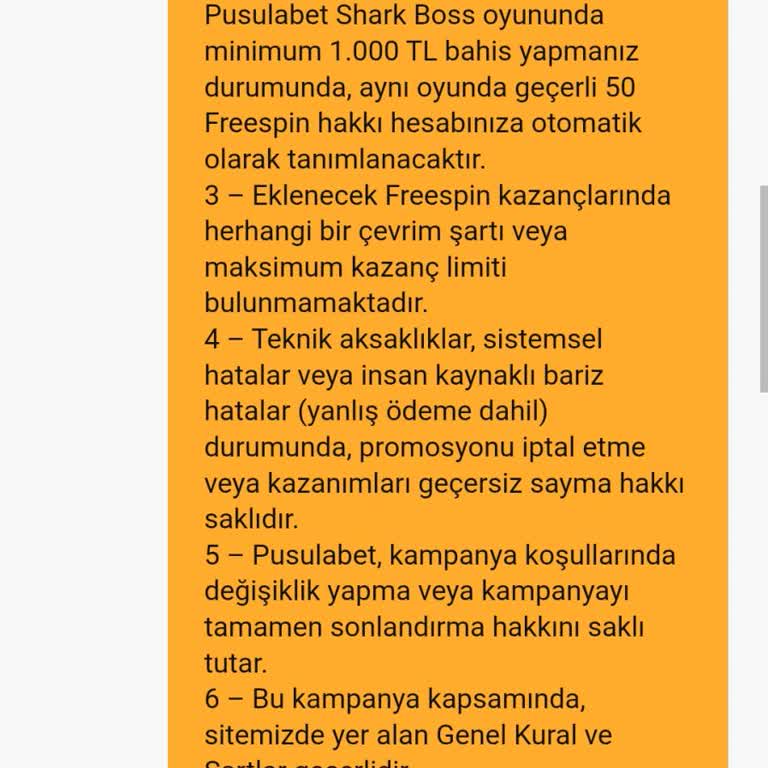 Pusulabet’te 1000 TL Bahis Şartını Yerine Getirdiği Halde 50 FreeSpin Verilmedi