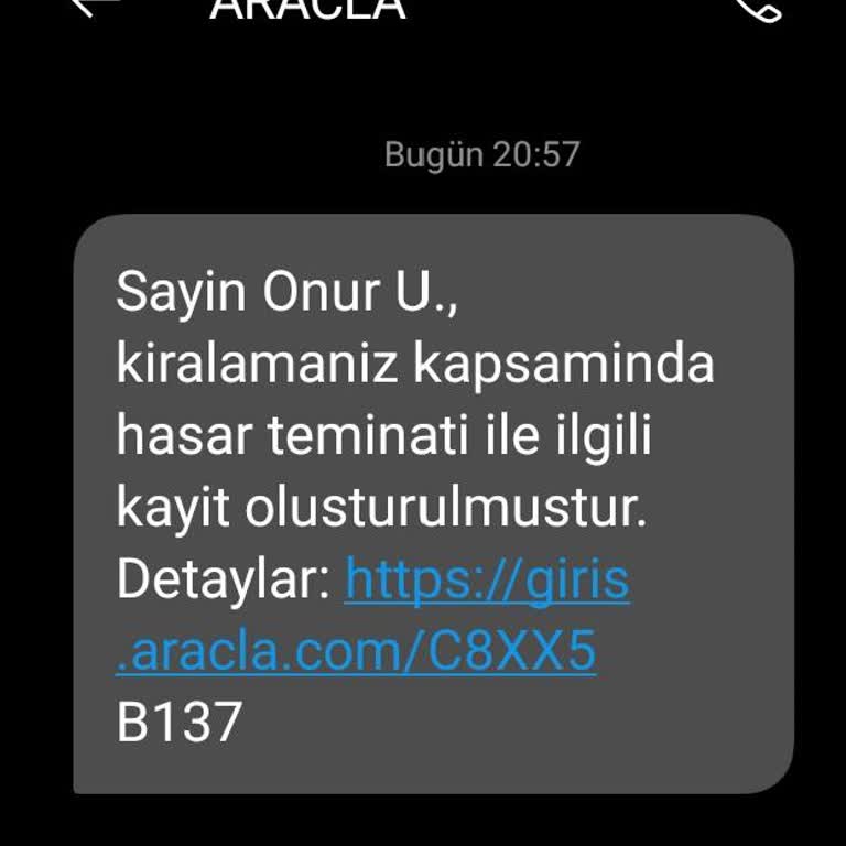 Kişisel Verilerimin İzinsiz Kullanımı Ve Sahte Araç Kiralama SMS'i