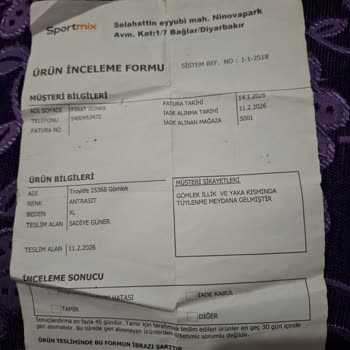 İlk Yıkamada Renk Solması Ve Aşırı Tüylenme, Garanti Kapsamına Alınmadı