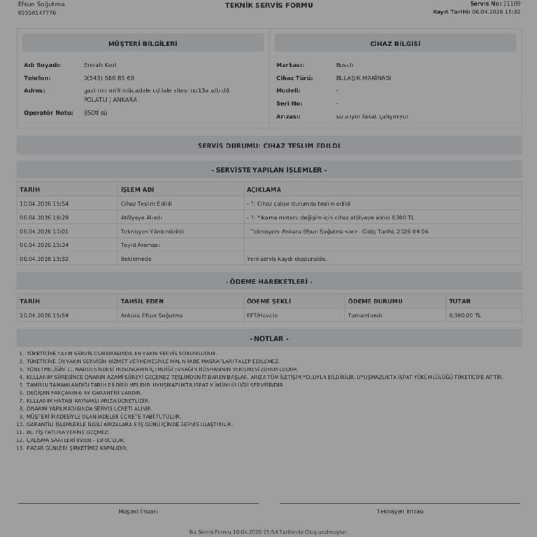 Bulaşık Makinesinde Ana Kart Patlaması Ve 8.300 TL İade Talebi