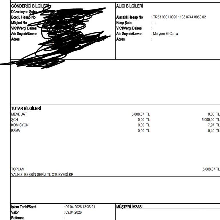 5000 TL Havale İşlemi Hatası Ve İade Talebi