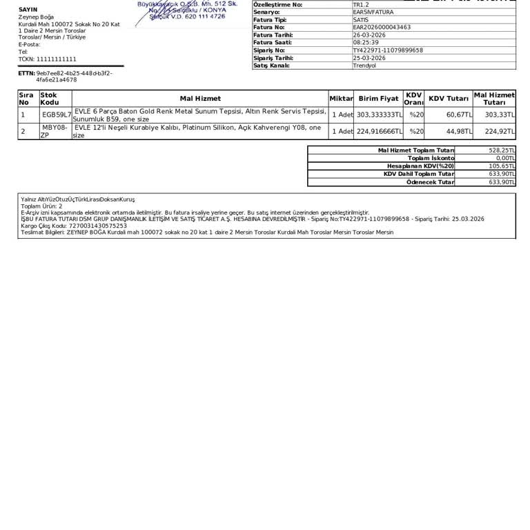 Teslim Edilmemiş Kargo Ve Yanıltıcı Teslim Bilgisi Nedeniyle 633,90 TL İadesi Talebi