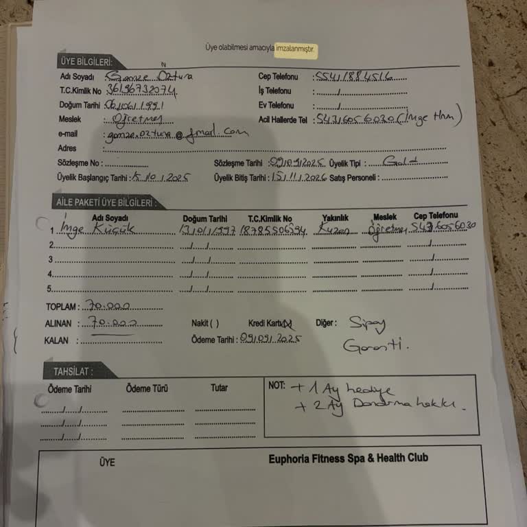 6 Ay Açılmayan Spor Salonu Üyelik Ücret İadesi