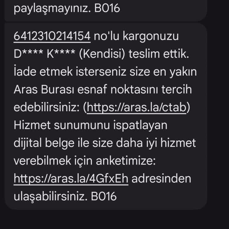 Aras Kargo’da Teslim Edildi Görünen Kargo Gerçekte Teslim Edilmedi