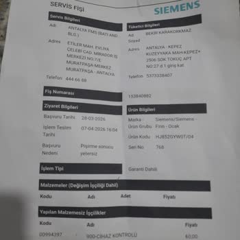 Siemens Fırın Sürekli Arızalı Ve İade Talebine Cevap Yok