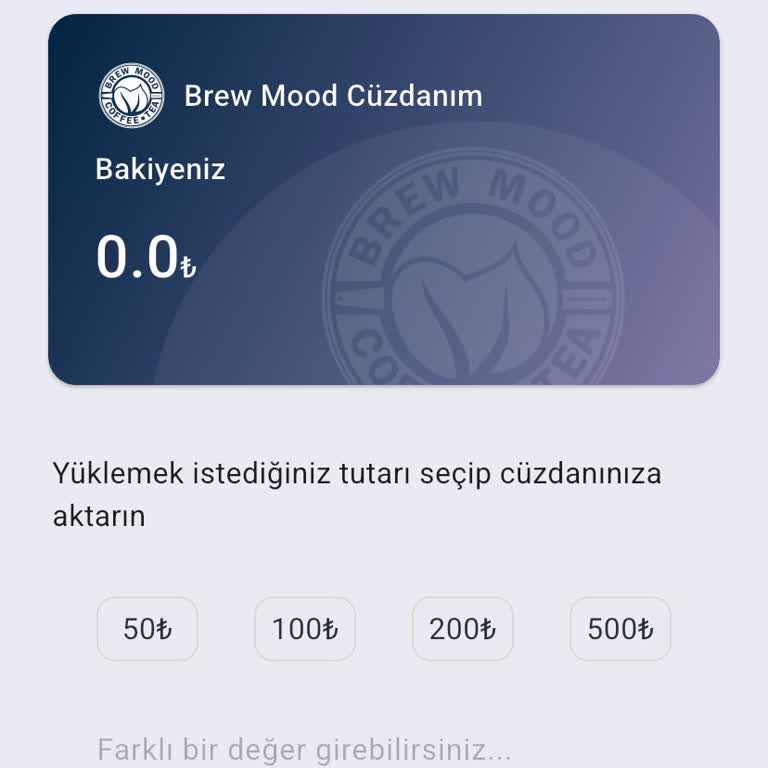 Brew Mood Coffee & Tea Uygulamasında 330 TL Yüklemesi Görünmüyor Ve Geri Dönüş Yok