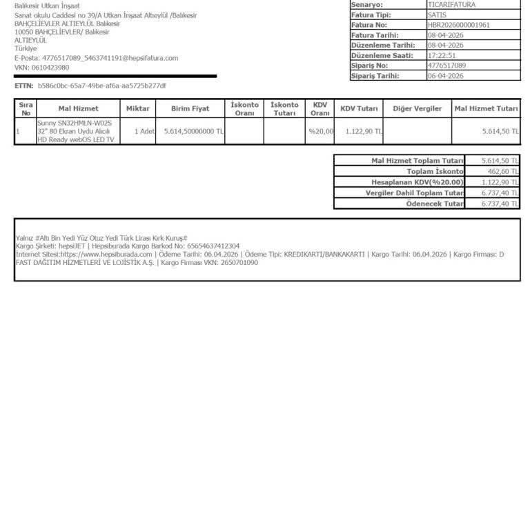 Garanti Ve Kurulum İçin 800 TL Ücret İstendi