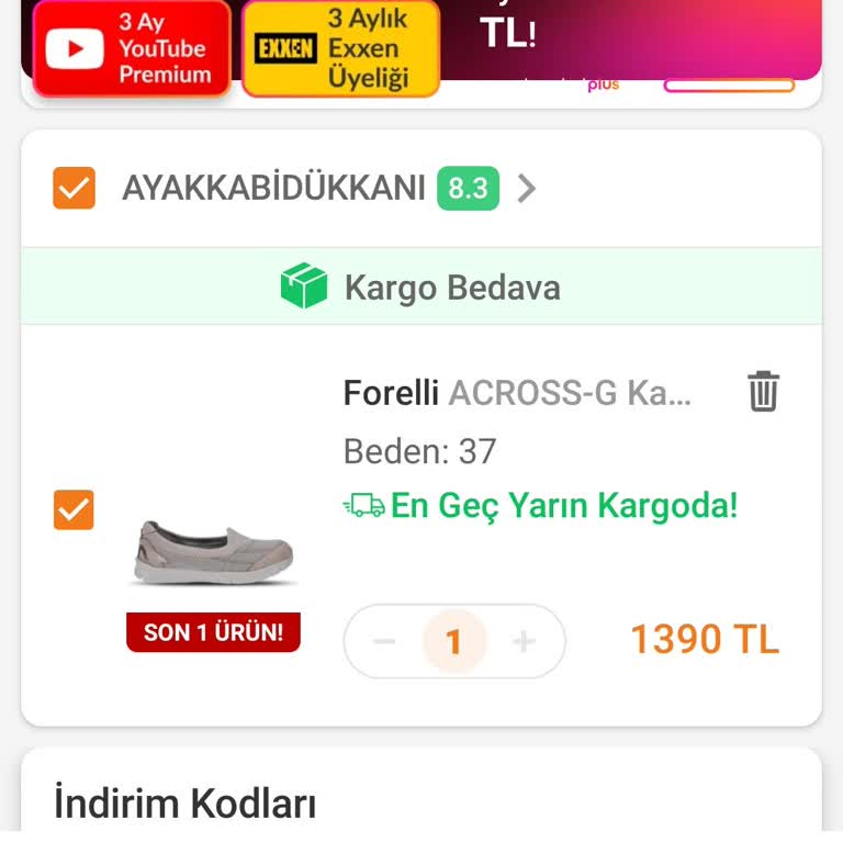 Siparişte Tek Ayakkabı Gönderildi, Eksik Eş Gönderilmesi Talep Ediliyor