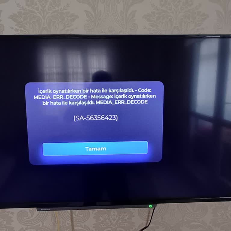 Toshiba Smart TV’de Tod Uygulaması Media_ERR_DECODE Hatası İzlemeyi Engelliyor