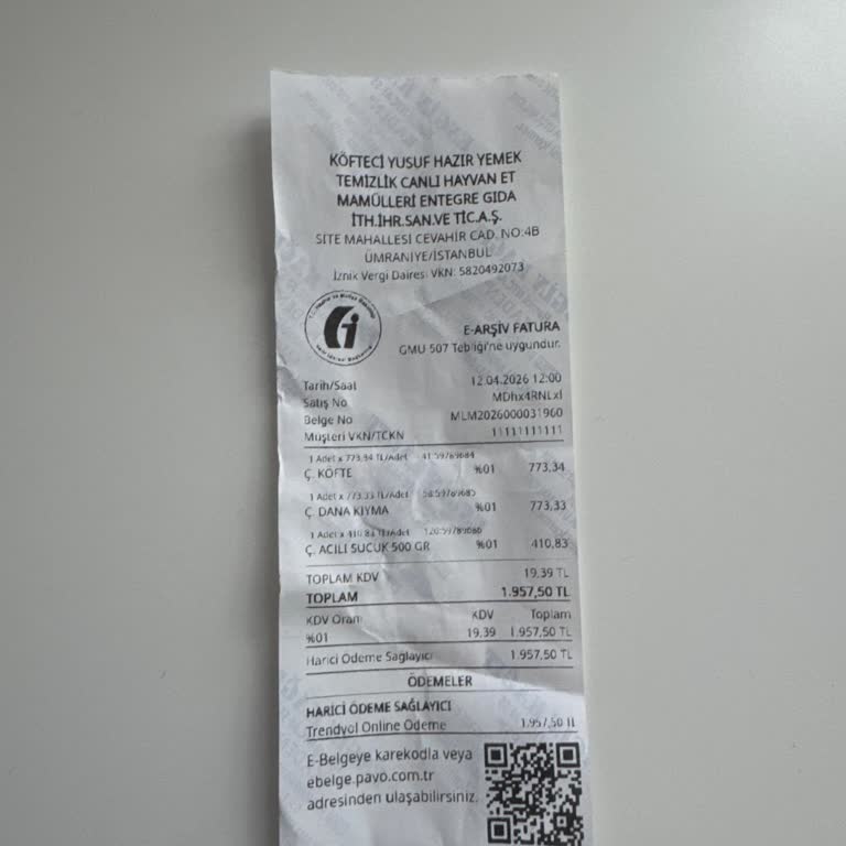 Şirket Bilgileri Göz Ardı Edilmesiyle Yanlış VKN'li Pos Fişi