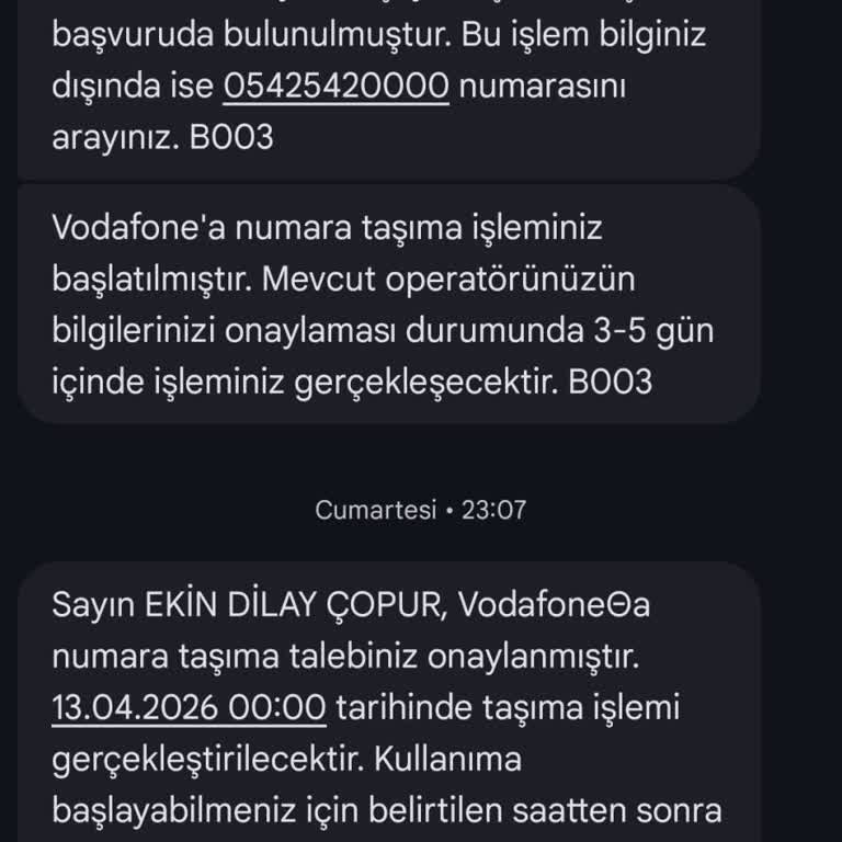 Vodafone'da Numara Taşıma Sonrası Hattım Aktif Olmadı Hemen Aktif Edilmesini Talep Ediyorum