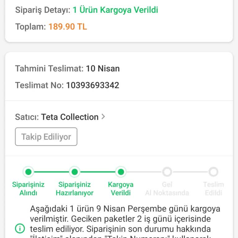 11123765799 Numaralı Siparişim 10 Nisan’da Gelmeli, Şimdi 13 Nisan Ve Hâlâ Yolda