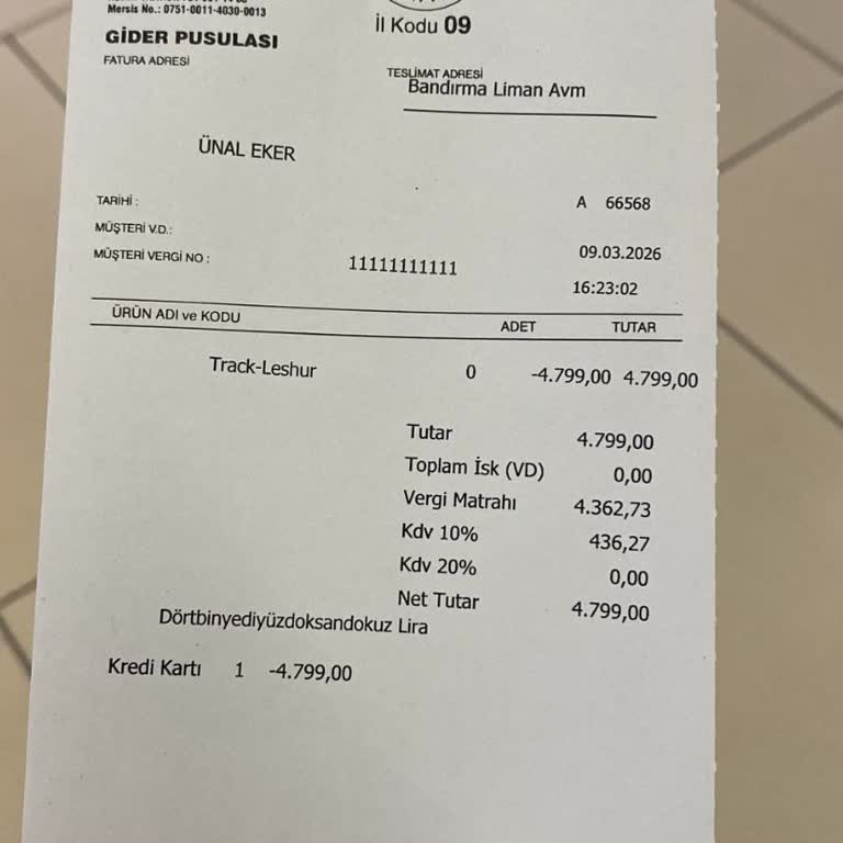 Sarıyıldız Spor Mağazasında 4.800 TL İade İşleminin Gecikmesi