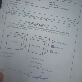 Şişen Televizyon Ve İade Talebinin Reddedilmesi