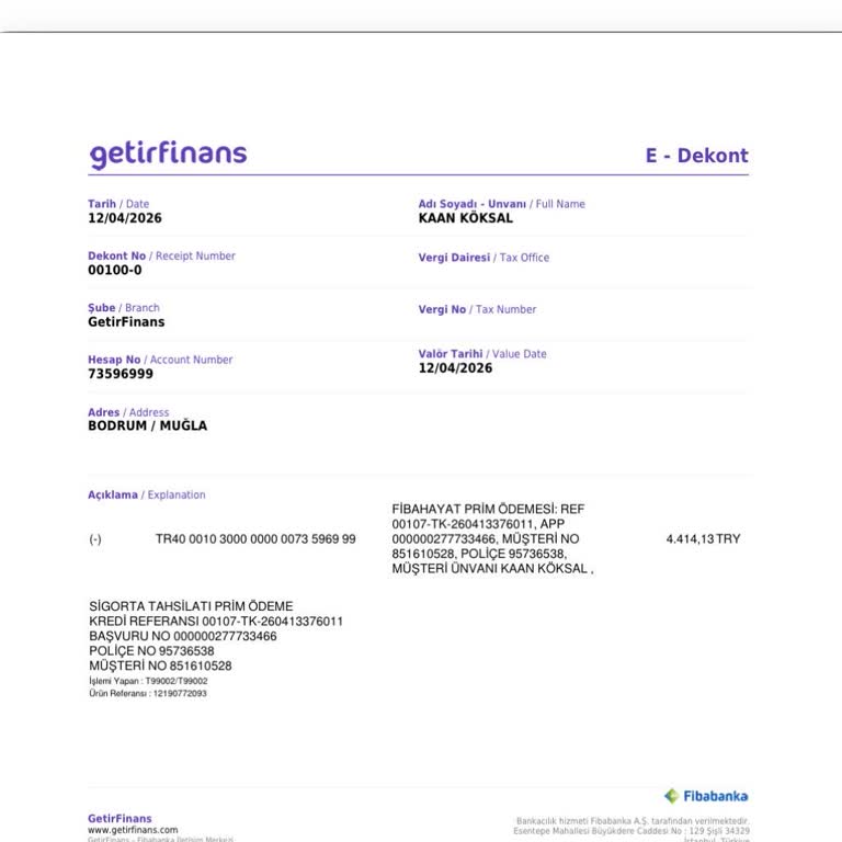 Kredi Faiz Oranını Artırmadan Hayat Sigortası İptali Talebi