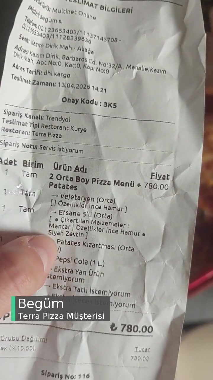 Terra Pizza Eksik Malzeme Gönderimi! videonun kapak resmi