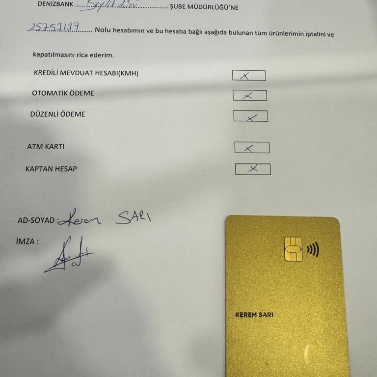 Denizbank Tarafından Rızasız Hesap Kapatma Ve Yasadışı İddia Şikayeti