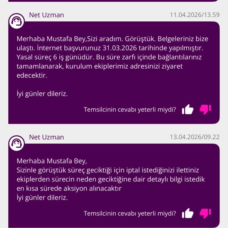 Kurulum Randevusu Verilmiyor, İnternet Bağlantısı İçin Acil Müdahale Talebi