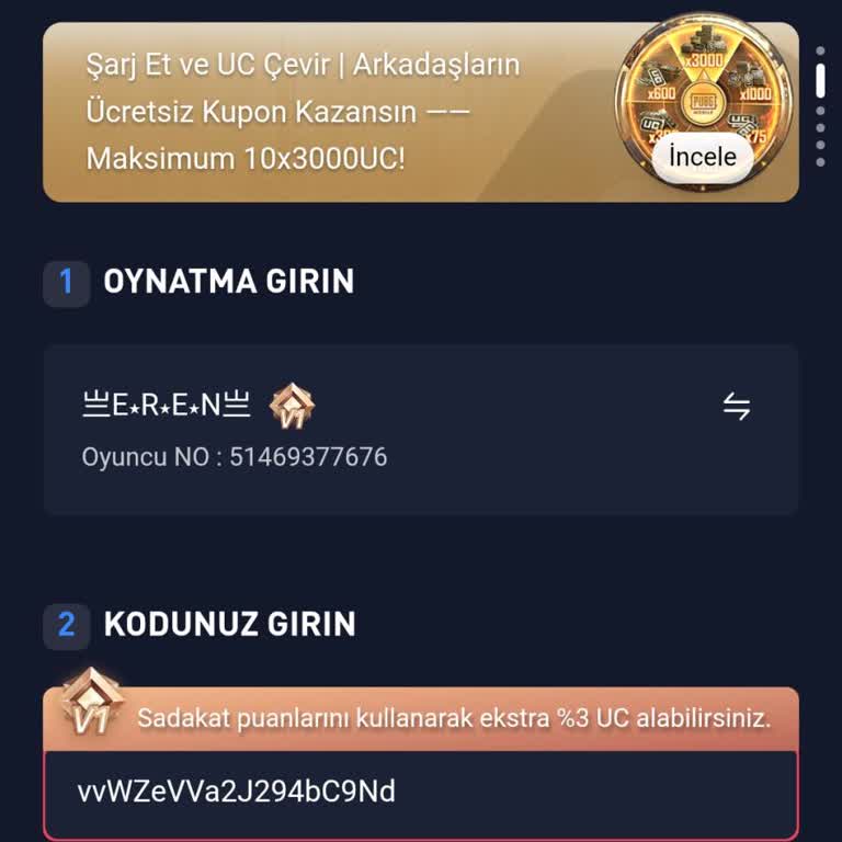 Giftbank'tan Alınan PUBG UC Kodları Kullanılamaz, Puan İadesi Talebi