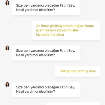 Holiganbet’te Gerçek Müşteri Temsilcisine Ulaşılamaması Ve Robot Cevaplarla Karşılaşma