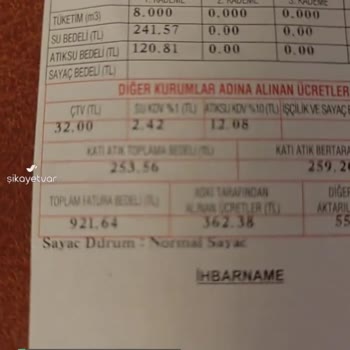 ASKİ Ankara Yenimahalle Su Faturası!
