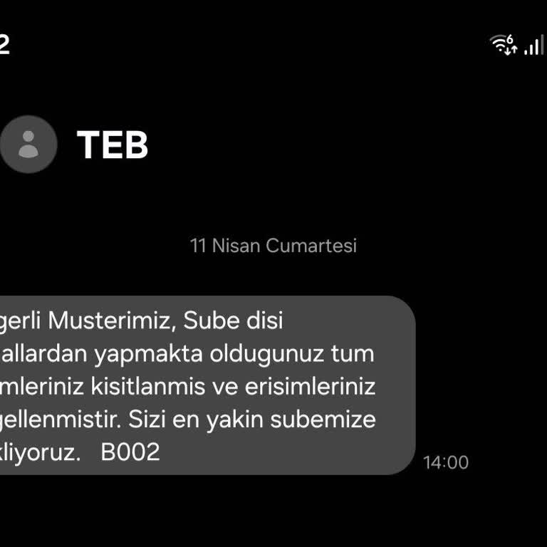 TEB Açıklama Vermeden Hesap Ve Kartlarım Donduruldu