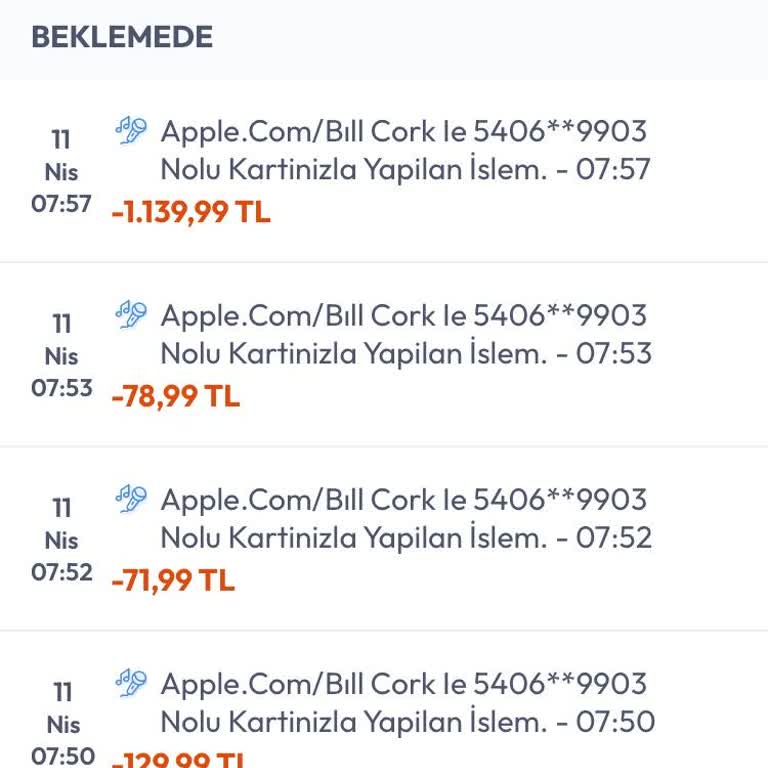 Apple Hesabımda Yetkisiz PK XD Alımları Ve Kredi Kartı İtirazı