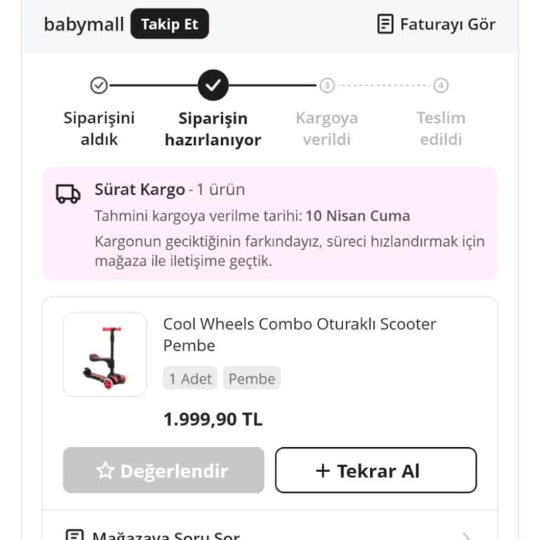 Kargo Gecikmesi Ve İptal Teklifi Karşısında Siparişimin Acil Gönderilmesi