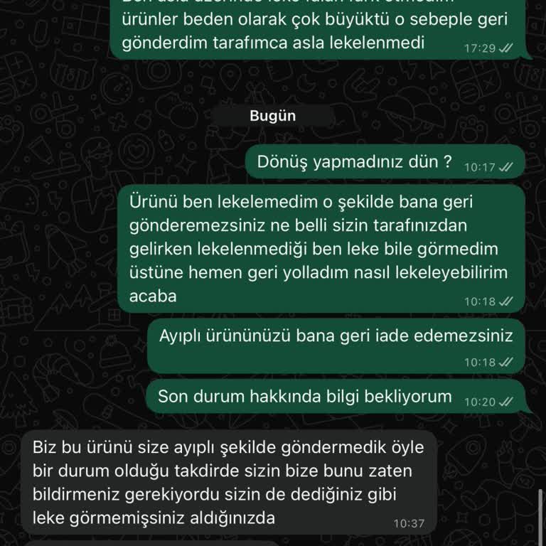 İade Reddi: Ürünler Lekeli İddiası İle Reddedildi