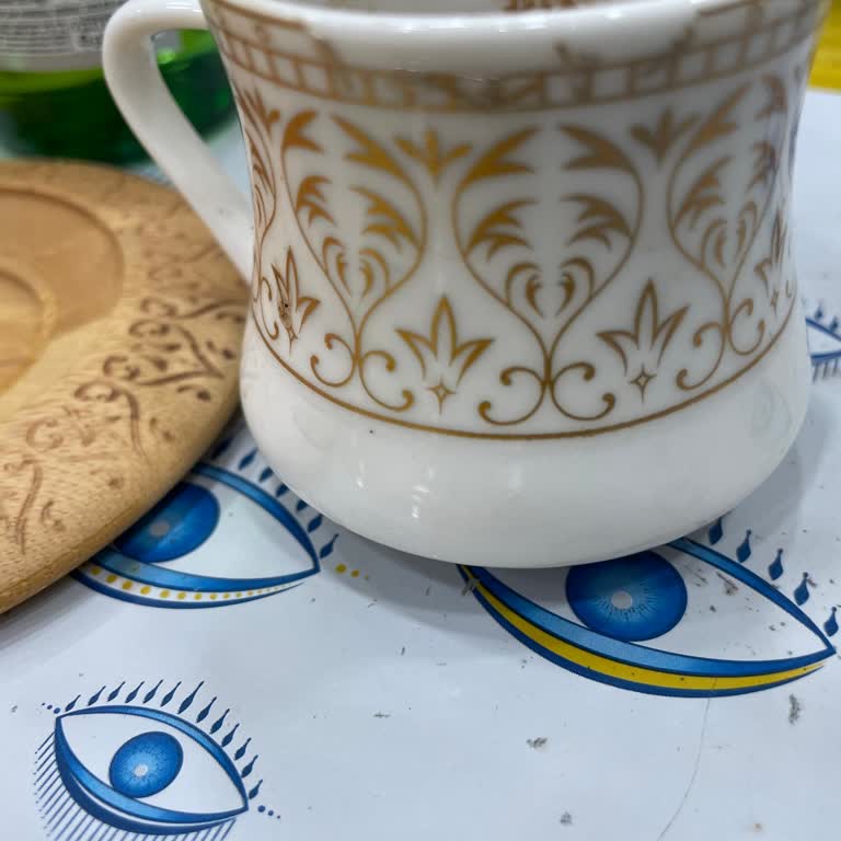 Hayal Kırıklığına Uğratan İlk Yıkamada Desen Soyulan Çeyiz Fincan Takımı