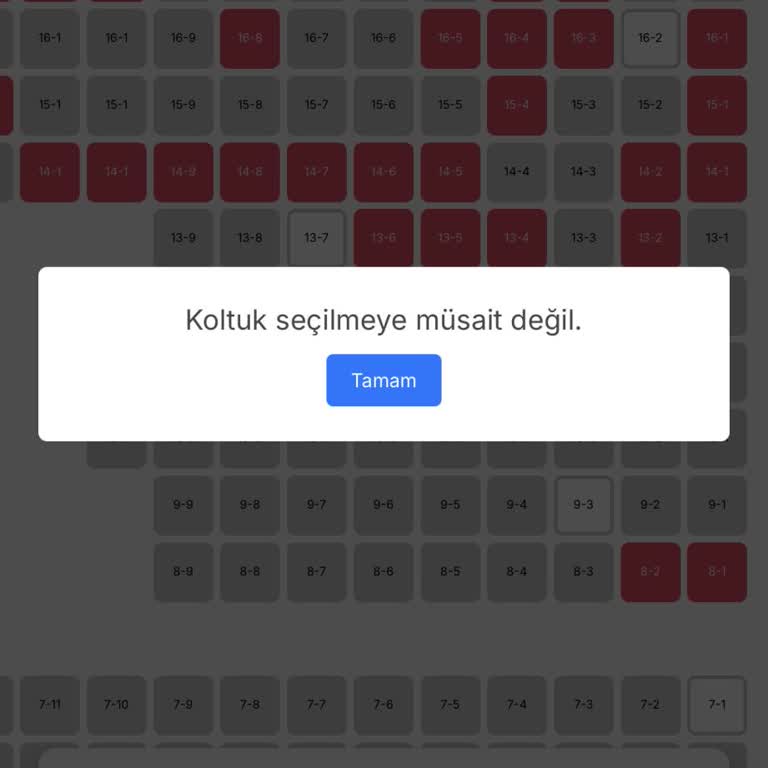 Bilet Satış Sisteminde Sürekli Koltuk Seçilememesi Çocuğumun Fındıkkıran İzleyememesine Yol Açıyor