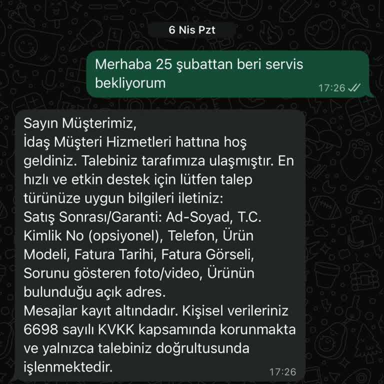 İdaş Silva Model Yatakta Çökme, Servis Gelmemesi Ve Sorumluluk Reddi