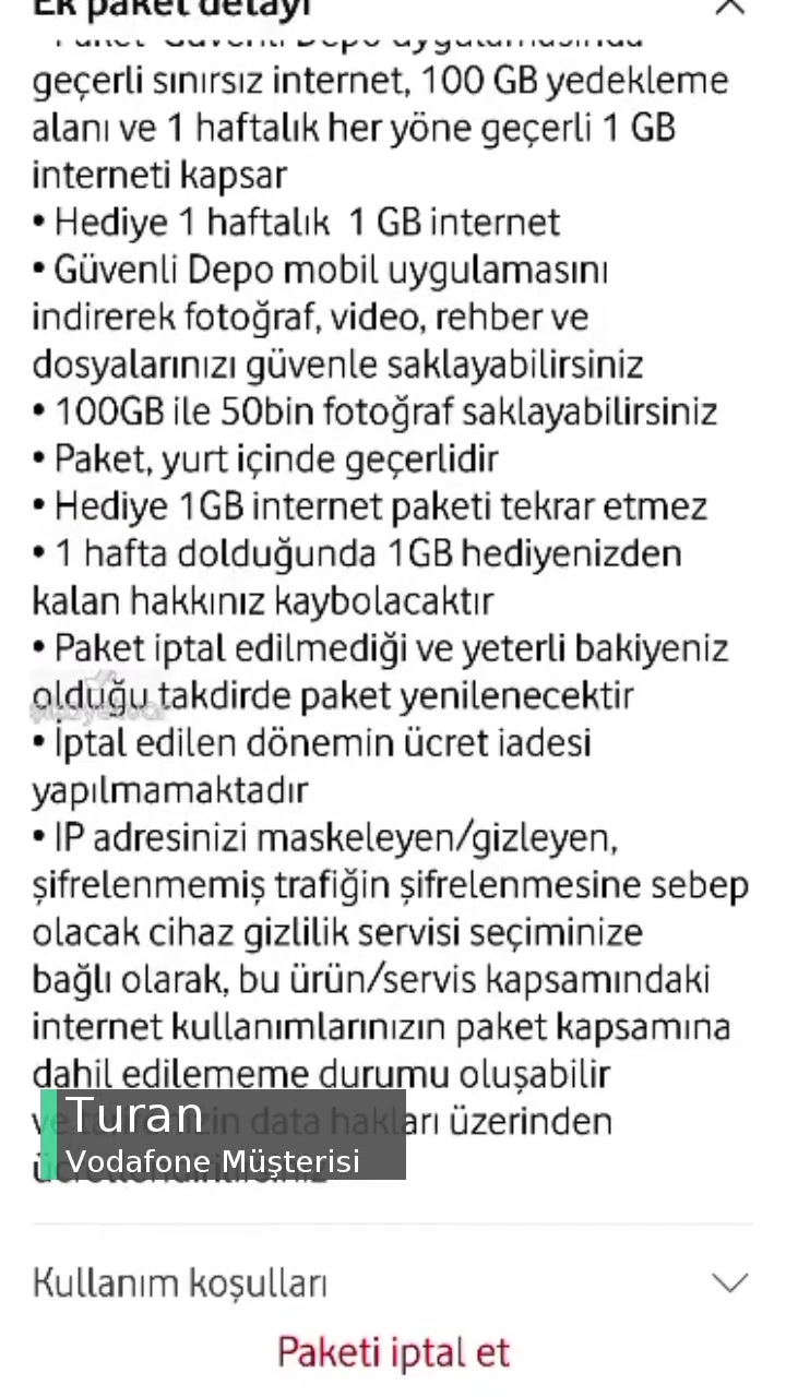 Vodafone 100 GB Paketi Ve İptal Sorunu videonun kapak resmi