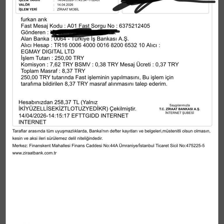 Ödeme Hesaba Yansımadı Ve Hesaba Giriş Engellendi