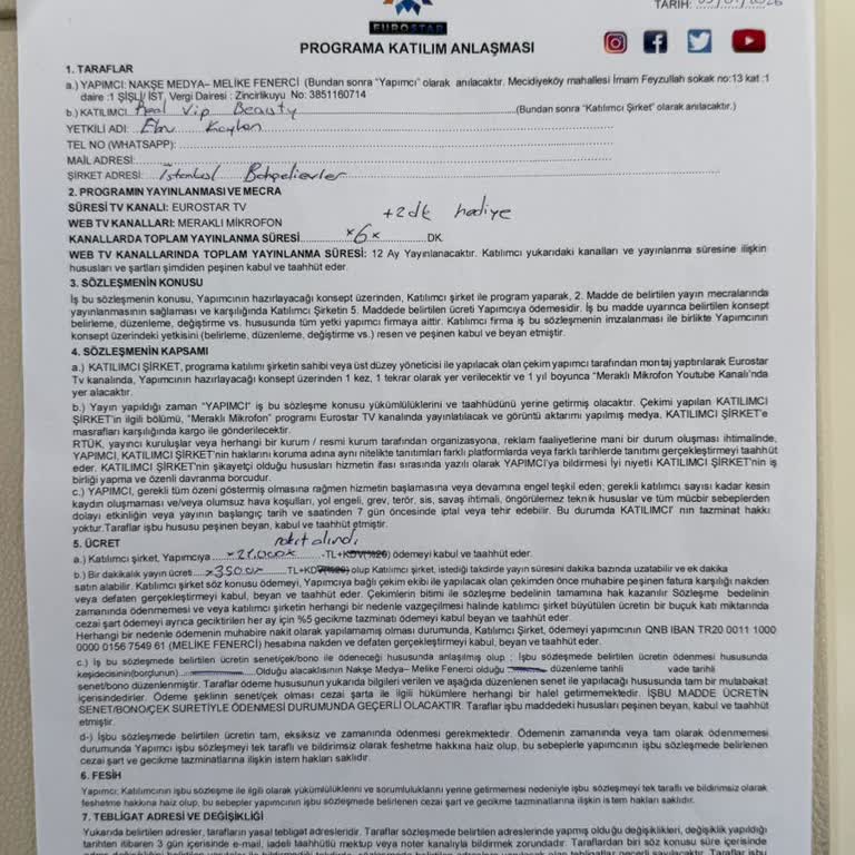 Euro Star TV Programı Yayınlanmadı Ve 20.000 TL İadesi Talebi