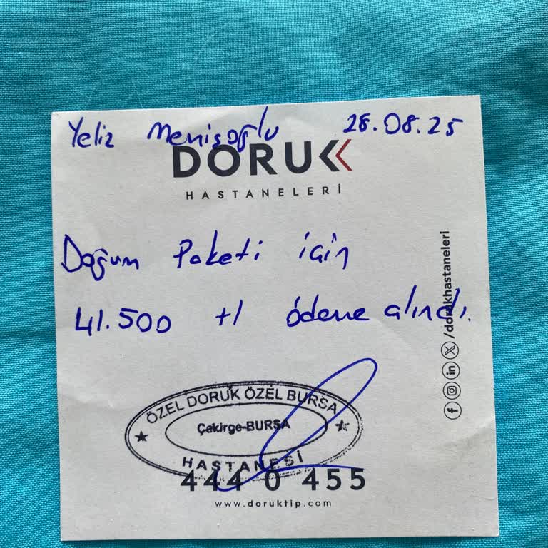 Doruk Hastanesi'nden Aldığım Doğum Paketi Ücretinde Haksız Ek Ücret Ve Fatura Eksikliği