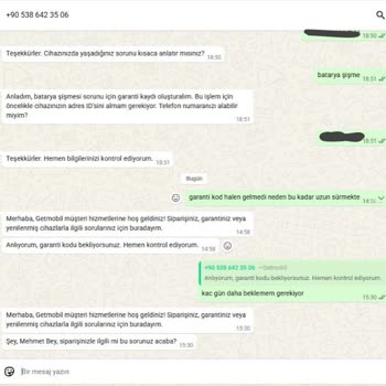 Şişen Batarya Ve Kargo Kodu Eksikliği Nedeniyle Garantiden Hızlı Çözüm Talebi