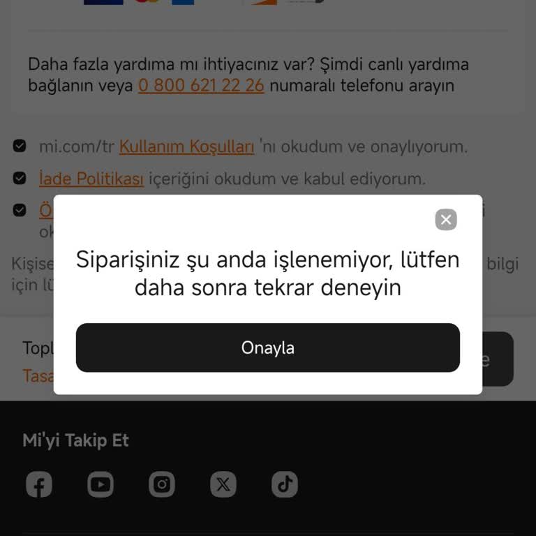 Xiaomi Pad 7 Siparişimde Sürekli Hata Ve Destek Eksikliği