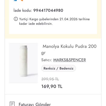 Boyner Online’dan Alınan Marks And Spencer Pudrasının Son Kullanma Tarihi Geçmiş