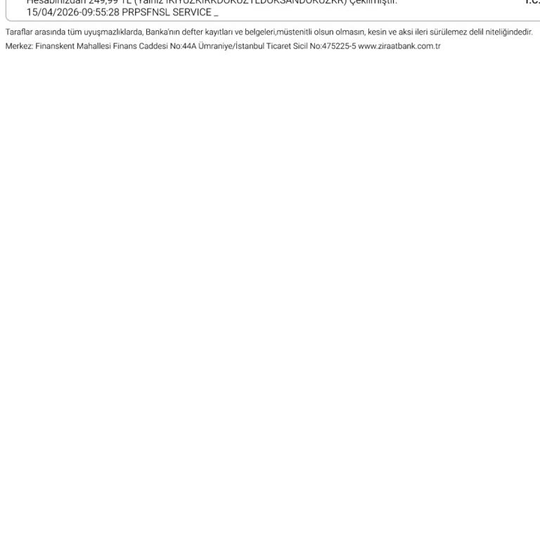 Ziraat Bankası Kartımdan Onaysız Google Çekimi Ve İade Talebi